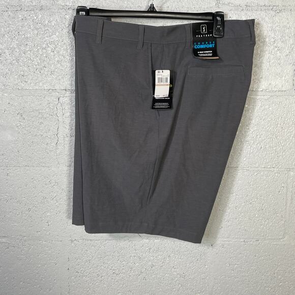 PGA Tour Men's Flat-Front 4-Way Stretch 9" Shorts DK grey Heather, 42 - Picture 3 of 7